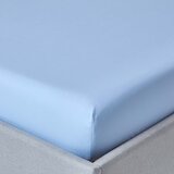 HOMESCAPES modra rjuha iz egiptovskega bombaža z globino 30 cm, 200 niti, 90x190 cm, (20750867) | Shoptok.si