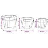  3-dijelni set drvenih kanti za sadnju od masivne jelovine Smeđa Ø 45 x 35 cm | shoptok.hr