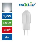 MAX-LED LED žarnica - sijalka G4 1,2W 12V nevtralno bela 5000K 1:1 Cene