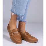 Gemre Dark brown loafers with a gold decoration Feola | Shoptok.si