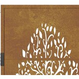  Vrtna vrata 105 x 80 cm od čelika cor-ten s uzorkom stabla | shoptok.hr