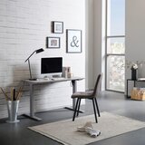CARRYHOME pisalna miza kovina, umetna masa, leseni material siva | Shoptok.si