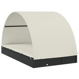 LEŽAJ za sunčanje za 2 osobe crni 211 x 112 x 140 cm poliratan | Eponuda.com