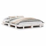 vidaXL Posteljni okvir bel 120x190 cm trdna borovina | Shoptok.si