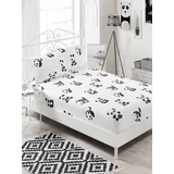 Set posteljine i 2 jastučnice Panda, 160x200+20 cm, Crno-bijela