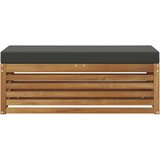  Stolček klop z blazino Naravna in antracitna 115 x 43 x 37 cm, (5000270297) | Shoptok.si