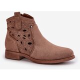 S. BARSKI Women's Cutout Ankle Boots With Zip Brown S.Barski | shoptok.hr
