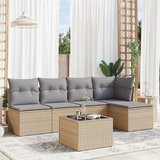 Maison Chic Seti vrtnega pohištva - Vrtna garnitura - Vrtni pohištvo set 6-delna z blazinami bež poli ratan, (21813490) | Shoptok.si
