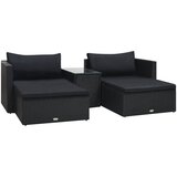 The Living Store Vrtna sedežna garnitura z blazinami 5-delna poli ratan črna - Vrtna Garnitura, (21469144) | Shoptok.si