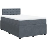 vidaXL Box spring postelja z vzmetnico temno siv 120x190 cm žamet, (21321377) | Shoptok.si