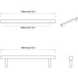 Drška Ročaj za omaro 12 pcs srebrna 700 mm Nerjaveče jeklo, (5000131827) | Shoptok.si