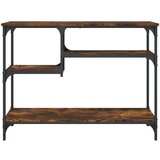  Konzolni stol s policama boja dimljenog hrasta 100 x 35 x 75 cm | shoptok.hr