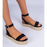 Gemre Black platform espadrille sandals Kalesio | Shoptok.si