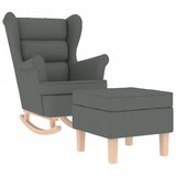  Stolica za ljuljanje s osloncem za noge od tkanine tamnosiva | shoptok.hr
