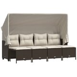  5-dijelni set vrtnih sofa s jastucima poliratan smeđi | shoptok.hr