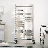 Kolica za pladnjeve s 32 GN posude 75x55x162,5 cm Nehrđajući čelik | shoptok.hr