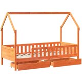 vidaXL Otroški posteljni okvir s predali 90x200 cm trdna borovina, (21322252) | Shoptok.si