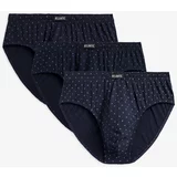 Atlantic classic men's briefs 3Pack - navy blue with pattern