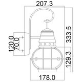 Elstead Lighting Elstead Kichler Bridgepoint Zunanja stenska svetilka, naravna medenina, IP44, (22100068) | Shoptok.si