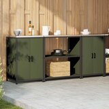  Kuhinjski set za pohranu 3 pcs Maslinasto zelena Čelična vrata | shoptok.hr