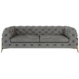 Ropez Siva baršunasti sofa 225 cm Chelsea Bis – Cijene