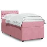 Box spring krevet s madracem ružičasti 100x200 cm baršunasti | shoptok.hr