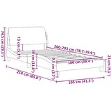 vidaXL Posteljni okvir brez vzmetnice temno siv 100x203 cm tkanina, (21072809) | Shoptok.si
