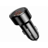 Baseus pametni brzi punjač magic series/digital display/type-c PD+QC/autopunjač/45W/crna