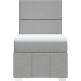 vidaXL Box spring postelja z vzmetnico svetlo siv 100x200 cm blago | Shoptok.si