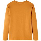  Dječja majica dugih rukava tamna oker 128 | shoptok.hr