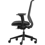 TrendOffice Vrtljiv pisarniški stol TO-SYNC PRO, z naslonoma za roke in univerzalnimi kolesi, črne barve | Shoptok.si