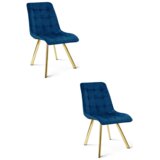  CIEZA stolica - tamnoplavi baršun / zlatne noge x 2 | shoptok.hr