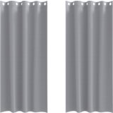 vidaXL Zavese z zavesami 2 pcs Svetlo siva 245 x 140 cm Poliester | Shoptok.si