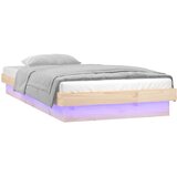  LED okvir kreveta 75 x 190 cm za jednu osobu od masivnog drva | shoptok.hr