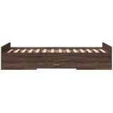  Okvir kreveta s ladicama oja smeđeg hrasta 75x190 cm drveni | shoptok.hr