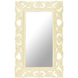 vidaXL Ročno izrezljano ogledalo belo 80x50 cm trden mangov les, (20743509) | Shoptok.si