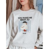 DStreet Bluza damska oversize z nadrukiem GOOSHY szara | Shoptok.si