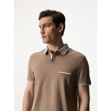 Reserved Slim polo-majica s visokim udjelom pamuka - boja kave Cijene