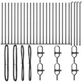  Stupovi za Ogradu Set od 26 Siva Beton Metal 3.2 x 3.2 x 70 cm | shoptok.hr