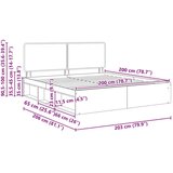  Konstrukcija postelje z vzglavjem Siva Sonoma 200 x 200 cm, (5000103065) | Shoptok.si