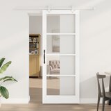 vidaXL drsna vrata s kompletnim setom opreme Bela 83x211 cm trdi les bor, notranja vrata z steklom "ORKDAL" Bela 83x211x4 cm Cene
