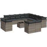  14-dijelni set vrtnih sofa od poliratana s jastucima sivi | shoptok.hr