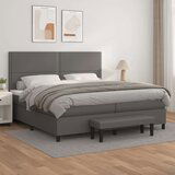 vidaXL Krevet s oprugama i madracem sivi 200x200 cm od umjetne kože | shoptok.hr