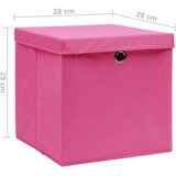vidaXL Kutije za pohranu s poklopcima 4 kom 28 x 28 x 28 cm ružičaste | shoptok.hr