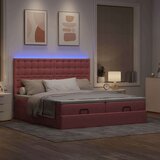 vidaXL Otomanski posteljni okvir z vzmetnicami roza 200x200cm žamet | Shoptok.si