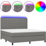  The Living Store Box spring postelja z vzmetnico LED temno siva 160x200 cm blago - Box Spring Postelja, (21450246) | Shoptok.si