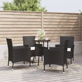 vidaXL 5-dijelni vrtni bistro set od poliratana s jastucima crni Cijene