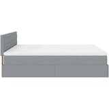 vidaXL Otomanski posteljni okvir z vzmetnicami siv 200x200 cm blago | Shoptok.si