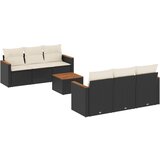  7-dijelni set vrtnih sofa od poliratana s jastucima crni Crna 61 x 62 x 69 cm | Shoptok.si