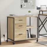 vidaXL Pisarniška omara sonoma hrast 76 x 41 x 72 cm Konstruiran les Cene